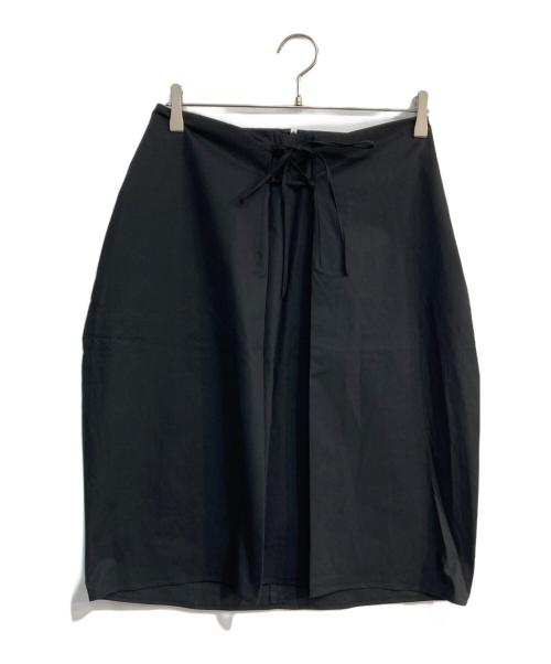 JIL SANDER NAVY（ジルサンダー ネイビー）JIL SANDER NAVY (ジルサンダー ネイビー) フロントレースアップスカート ブラック サイズ:36 未使用品の古着・服飾アイテム