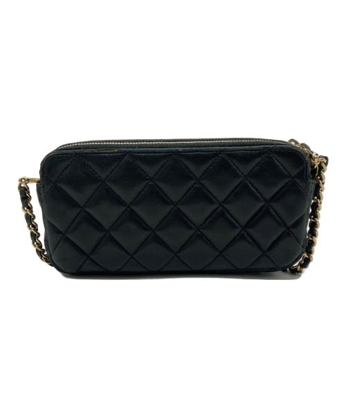 CHANEL（シャネル）CHANEL (シャネル) マトラッセ Wファスナーチェーンウォレット ブラックの古着・服飾アイテム