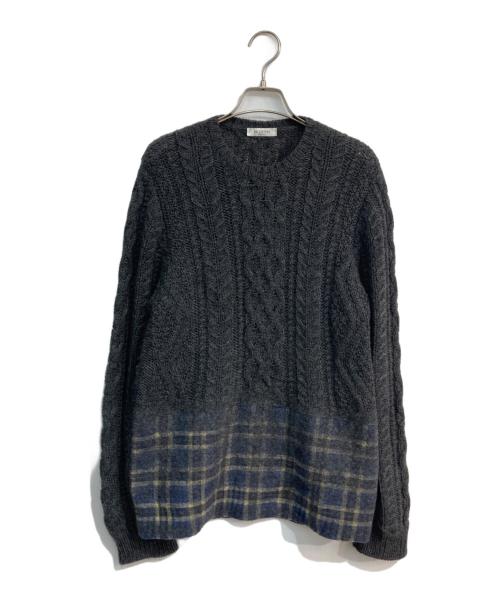 VALENTINO（ヴァレンティノ）VALENTINO (ヴァレンティノ) コンビネーションニット　LVOKC16T3VM グレー サイズ:Sの古着・服飾アイテム