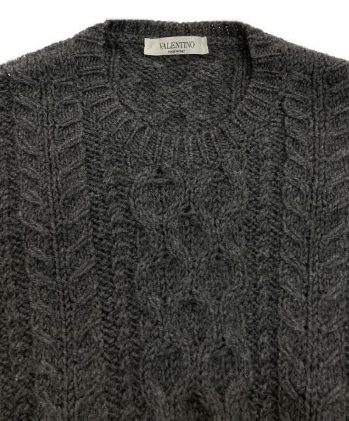 VALENTINO（ヴァレンティノ）VALENTINO (ヴァレンティノ) コンビネーションニット　LVOKC16T3VM グレー サイズ:Sの古着・服飾アイテム