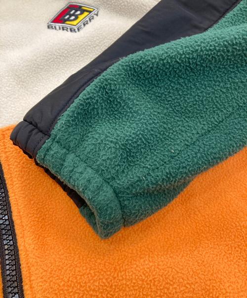 BURBERRY（バーバリー）BURBERRY (バーバリー) TB Logo Color Block Fleece Zip Up Blouson TB　8021874 オレンジ×グリーン サイズ:Mの古着・服飾アイテム