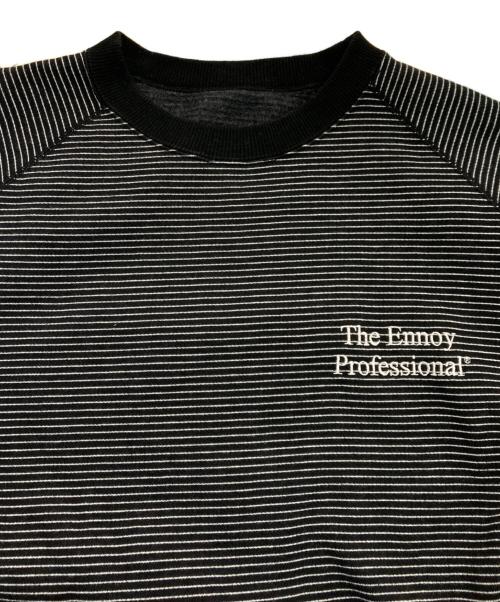 The Ennnoy Professional（ザ エンノイ プロフェッショナル）The Ennnoy Professional (ザ エンノイ プロフェッショナル) Border Crew Neck Sweat　AW24BRENCT01NTL ブラック×ホワイト サイズ:XLの古着・服飾アイテム