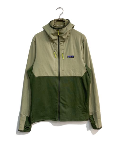Patagonia（パタゴニア）Patagonia (パタゴニア) R1サーマル・フルジップ・フーディ　40600 FA24 グリーン×カーキ サイズ:Lの古着・服飾アイテム