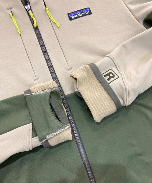 Patagonia（パタゴニア）Patagonia (パタゴニア) R1サーマル・フルジップ・フーディ　40600 FA24 グリーン×カーキ サイズ:Lの古着・服飾アイテム