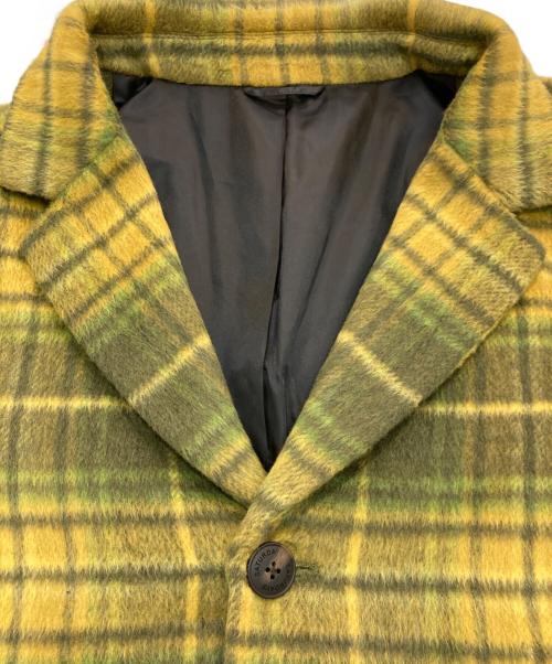 Saturdays NYC（サタデーズ ニューヨーク）Saturdays NYC (サタデーズ ニューヨーク) MORGAN PLAID OVERCOAT　BBO-03030-A イエロー サイズ:Lの古着・服飾アイテム