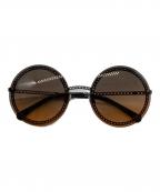 CHANELシャネル）の古着「ココマークチェーン付サングラス」｜ブラック×ブラウン