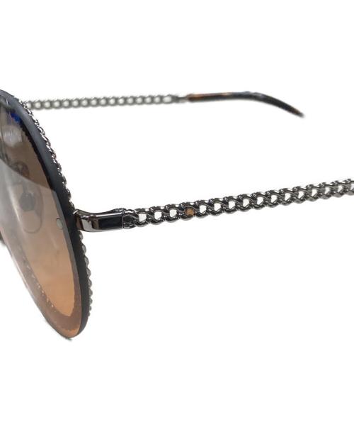 CHANEL（シャネル）CHANEL (シャネル) ココマークチェーン付サングラス ブラック×ブラウン サイズ:SIZE 58□18の古着・服飾アイテム