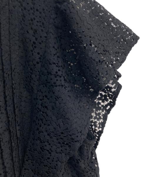 JUSGLITTY（ジャスグリッティー）JUSGLITTY (ジャスグリッティー) レースチュニックブラウス ブラック サイズ:2 未使用品の古着・服飾アイテム