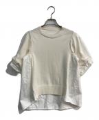 sacaiサカイ）の古着「切替ニットプルオーバー　24-07292」｜ホワイト