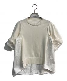 sacai（サカイ）の古着「切替ニットプルオーバー　24-07292」｜ホワイト