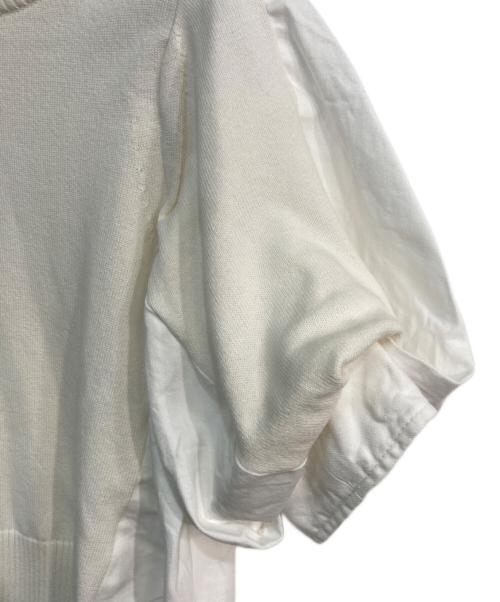 sacai（サカイ）sacai (サカイ) 切替ニットプルオーバー　24-07292 ホワイト サイズ:1の古着・服飾アイテム