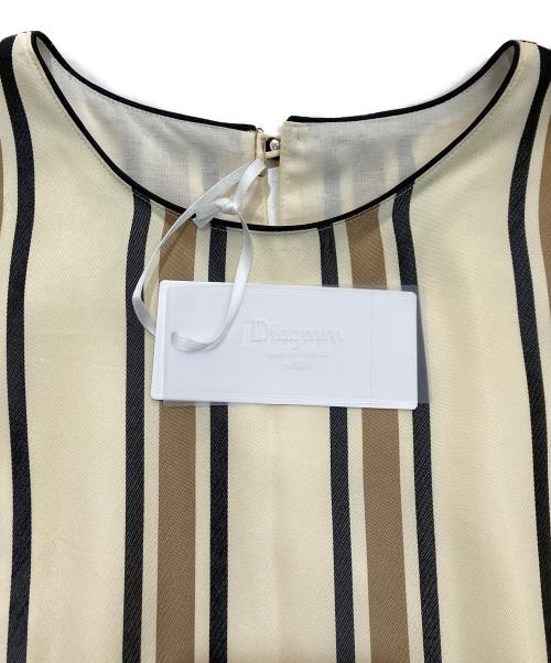 GRACE CLASS（グレースクラス）GRACE CLASS (グレースクラス) ストライプノースリーブブラウス　38348051 ベージュ サイズ:36の古着・服飾アイテム