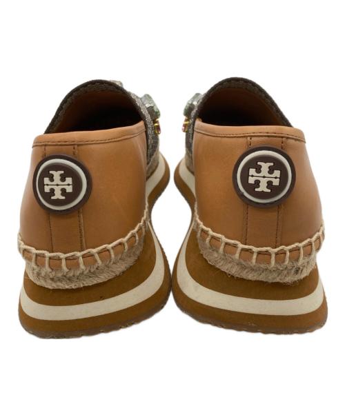 TORY BURCH（トリーバーチ）TORY BURCH (トリーバーチ) デイジー クリスタルエスパドリーユ ブラウン サイズ:6Mの古着・服飾アイテム