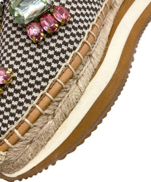 TORY BURCH（トリーバーチ）TORY BURCH (トリーバーチ) デイジー クリスタルエスパドリーユ ブラウン サイズ:6Mの古着・服飾アイテム