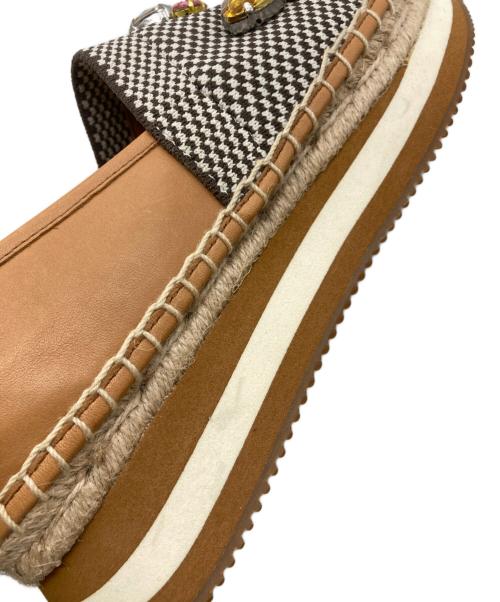 TORY BURCH（トリーバーチ）TORY BURCH (トリーバーチ) デイジー クリスタルエスパドリーユ ブラウン サイズ:6Mの古着・服飾アイテム