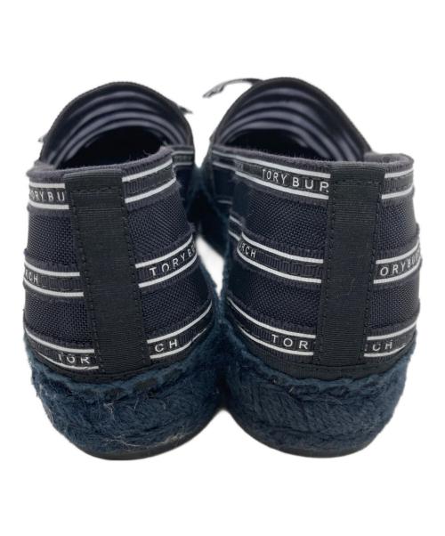 TORY BURCH（トリーバーチ）TORY BURCH (トリーバーチ) リボンエスパドリーユ ネイビー×ホワイト サイズ:6Mの古着・服飾アイテム