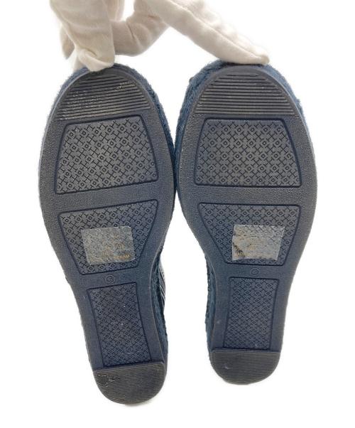 TORY BURCH（トリーバーチ）TORY BURCH (トリーバーチ) リボンエスパドリーユ ネイビー×ホワイト サイズ:6Mの古着・服飾アイテム