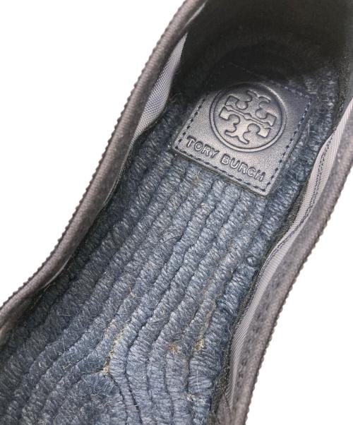TORY BURCH（トリーバーチ）TORY BURCH (トリーバーチ) リボンエスパドリーユ ネイビー×ホワイト サイズ:6Mの古着・服飾アイテム