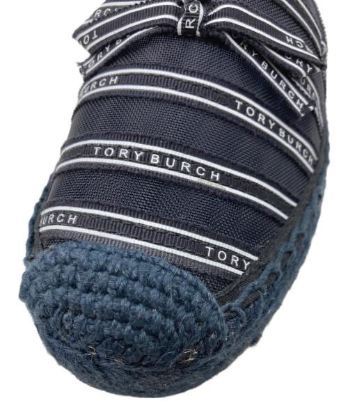 TORY BURCH（トリーバーチ）TORY BURCH (トリーバーチ) リボンエスパドリーユ ネイビー×ホワイト サイズ:6Mの古着・服飾アイテム