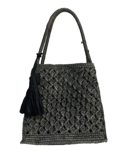 MAISON N.H PARIS（メゾン・エヌ・アッシュ・パリ）MAISON N.H PARIS (メゾン・エヌ・アッシュ・パリ) 編込みカゴハンドバッグ ネイビーの古着・服飾アイテム