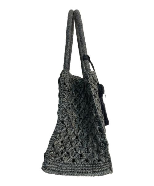 MAISON N.H PARIS（メゾン・エヌ・アッシュ・パリ）MAISON N.H PARIS (メゾン・エヌ・アッシュ・パリ) 編込みカゴハンドバッグ ネイビーの古着・服飾アイテム