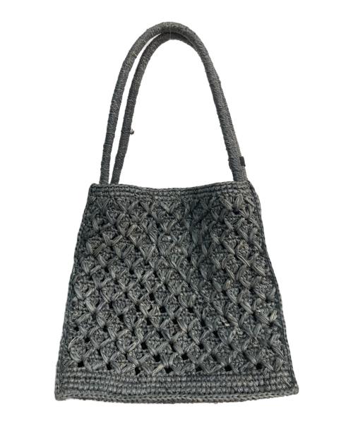 MAISON N.H PARIS（メゾン・エヌ・アッシュ・パリ）MAISON N.H PARIS (メゾン・エヌ・アッシュ・パリ) 編込みカゴハンドバッグ ネイビーの古着・服飾アイテム