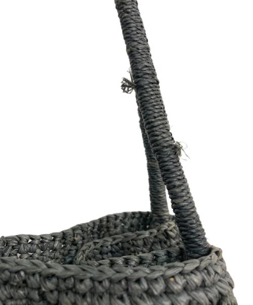 MAISON N.H PARIS（メゾン・エヌ・アッシュ・パリ）MAISON N.H PARIS (メゾン・エヌ・アッシュ・パリ) 編込みカゴハンドバッグ ネイビーの古着・服飾アイテム