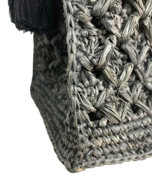 MAISON N.H PARIS（メゾン・エヌ・アッシュ・パリ）MAISON N.H PARIS (メゾン・エヌ・アッシュ・パリ) 編込みカゴハンドバッグ ネイビーの古着・服飾アイテム