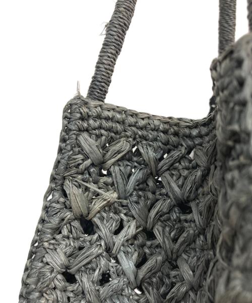 MAISON N.H PARIS（メゾン・エヌ・アッシュ・パリ）MAISON N.H PARIS (メゾン・エヌ・アッシュ・パリ) 編込みカゴハンドバッグ ネイビーの古着・服飾アイテム