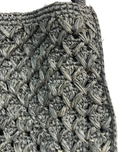 MAISON N.H PARIS（メゾン・エヌ・アッシュ・パリ）MAISON N.H PARIS (メゾン・エヌ・アッシュ・パリ) 編込みカゴハンドバッグ ネイビーの古着・服飾アイテム