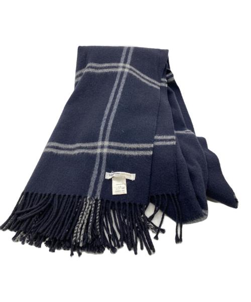 JOHNSTONS（ジョンストンズ）JOHNSTONS (ジョンストンズ) カシミヤマフラー ネイビーの古着・服飾アイテム