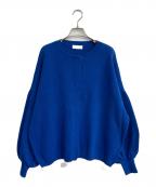 SOLAMONATソラモナ）の古着「ウエハースニットワイドカーディガン」｜ブルー