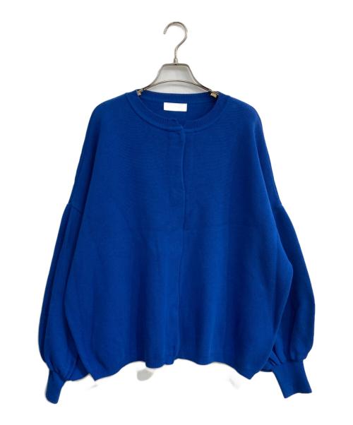 SOLAMONAT（ソラモナ）SOLAMONAT (ソラモナ) ウエハースニットワイドカーディガン ブルー サイズ:Freeの古着・服飾アイテム