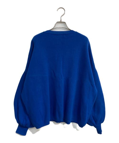 SOLAMONAT（ソラモナ）SOLAMONAT (ソラモナ) ウエハースニットワイドカーディガン ブルー サイズ:Freeの古着・服飾アイテム