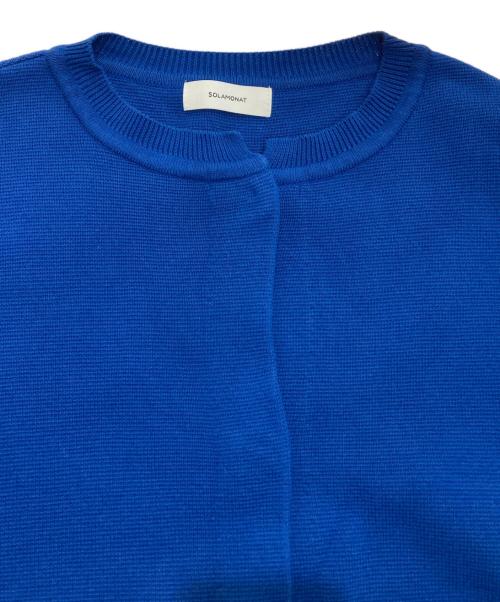 SOLAMONAT（ソラモナ）SOLAMONAT (ソラモナ) ウエハースニットワイドカーディガン ブルー サイズ:Freeの古着・服飾アイテム