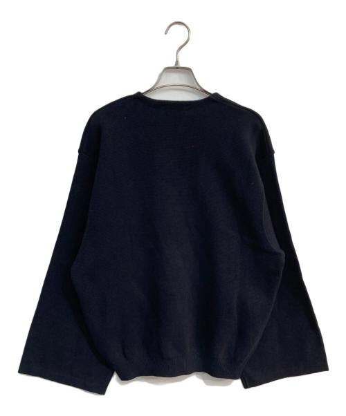 SOLAMONAT（ソラモナ）SOLAMONAT (ソラモナ) ウエハースニットワイドスリーブVネックプルオーバー ブラック サイズ:FREEの古着・服飾アイテム