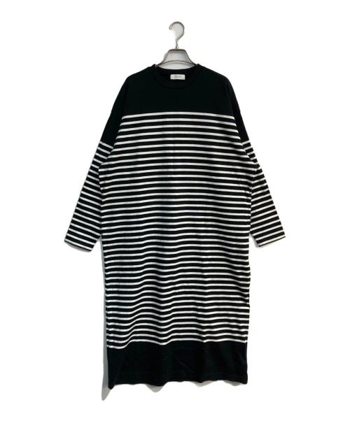 SOLAMONAT（ソラモナ）SOLAMONAT (ソラモナ) バスクマキシワンピース ブラック×ホワイト サイズ:Freeの古着・服飾アイテム