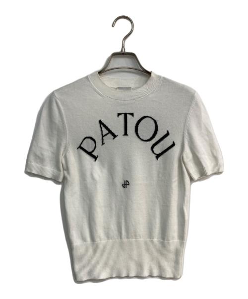 patou（パトゥ）Patou (パトゥ) フロントロゴニット　22SA2-KN068-45 ホワイト サイズ:Freeの古着・服飾アイテム