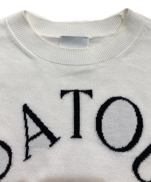 patou（パトゥ）Patou (パトゥ) フロントロゴニット　22SA2-KN068-45 ホワイト サイズ:Freeの古着・服飾アイテム
