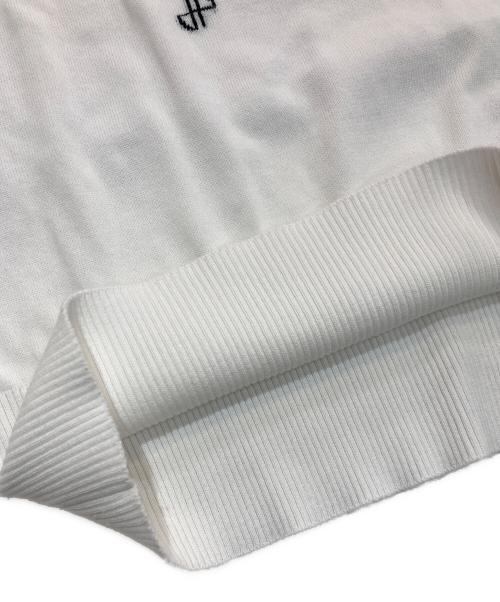 patou（パトゥ）Patou (パトゥ) フロントロゴニット　22SA2-KN068-45 ホワイト サイズ:Freeの古着・服飾アイテム