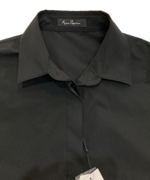 ANNE COQUINE（アンコキーヌ）Anne Coquine (アンコキーヌ) ナイロンクロップドシャツ ブラック サイズ:M 未使用品の古着・服飾アイテム