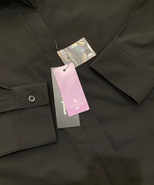 ANNE COQUINE（アンコキーヌ）Anne Coquine (アンコキーヌ) ナイロンクロップドシャツ ブラック サイズ:M 未使用品の古着・服飾アイテム