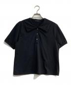mizuiro-indミズイロインド）の古着「ワイドカラーポロシャツ」｜ブラック
