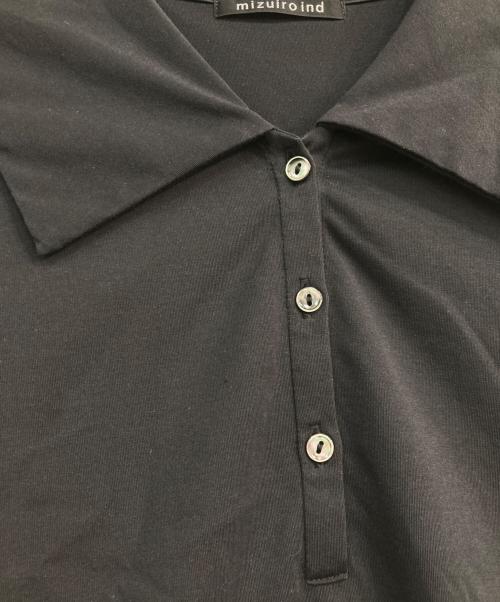 mizuiro-ind（ミズイロインド）mizuiro-ind (ミズイロインド) ワイドカラーポロシャツ ブラック サイズ:Freeの古着・服飾アイテム