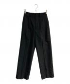 IENAイエナ）の古着「ハイウエストワイドストレートトラウザーズ」｜ブラック