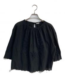 IENA（イエナ）の古着「スカラップ刺繍Tブラウス」｜ブラック