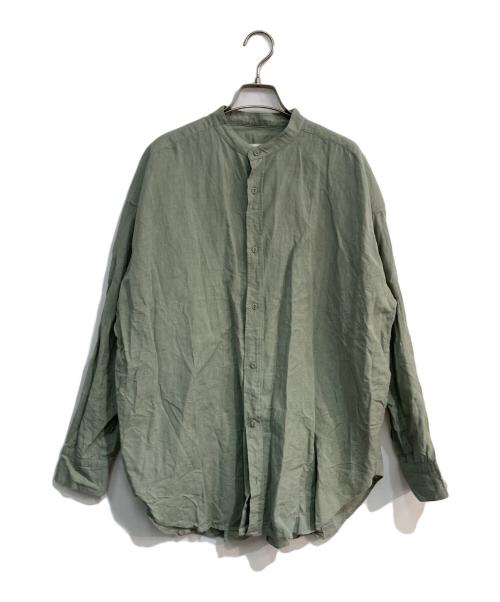 KAGURE（カグレ）kagure (カグレ) コットンリネンビッグシャツ グリーン サイズ:Freeの古着・服飾アイテム