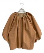 Plageプラージュ）の古着「Tuck Volume ブラウス」｜ブラウン