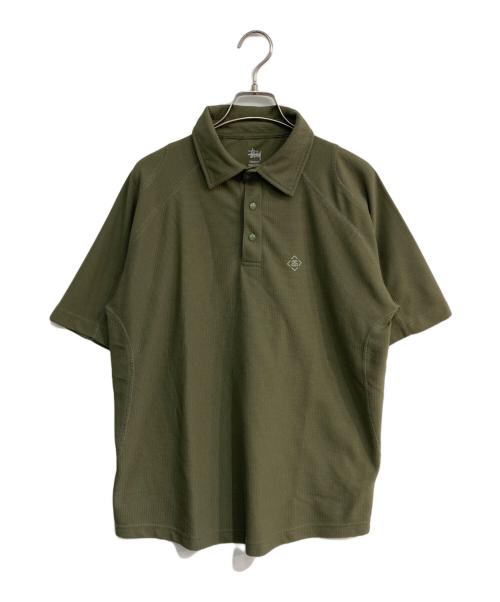 stussy（ステューシー）stussy (ステューシー) SSリンクロゴドライポロシャツ カーキ サイズ:Mの古着・服飾アイテム
