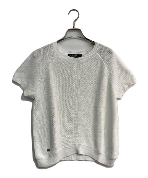 LAUREN RALPH LAUREN（ローレンラルフローレン）LAUREN RALPH LAUREN (ローレンラルフローレン) 半袖ニット　200017210 ホワイト サイズ:Lの古着・服飾アイテム